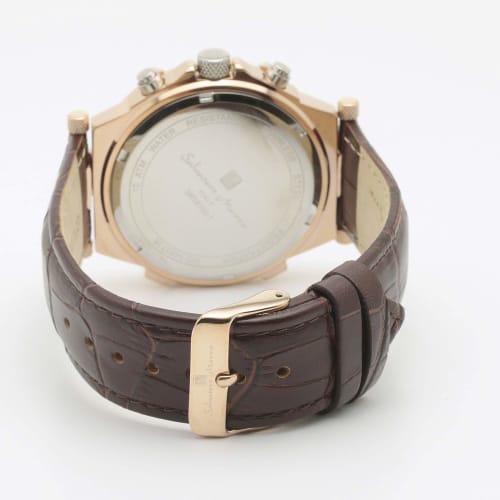 [Salvatore Marra] Watch Chronograph Italian Brand Analog Quartz Present Men's White with Watch Cross PGWH