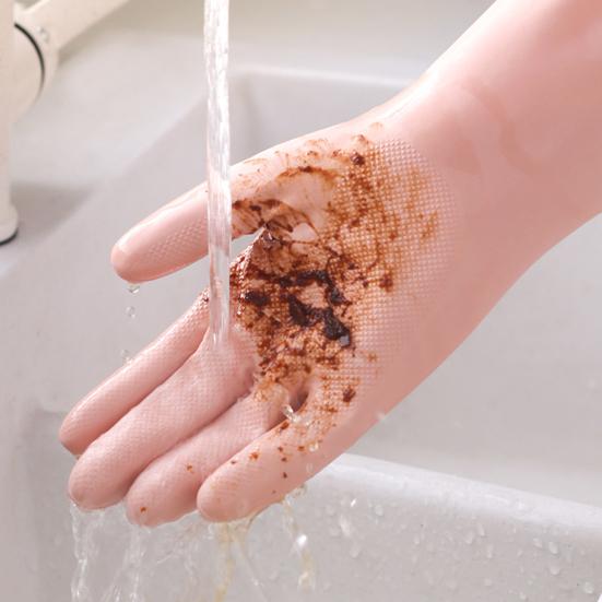 1 Par Guantes de Limpieza de Nitrilo Reutilizables Impermeables Resistentes al Desgarro Guantes de Lavavajillas de Cocina para Tareas Domésticas