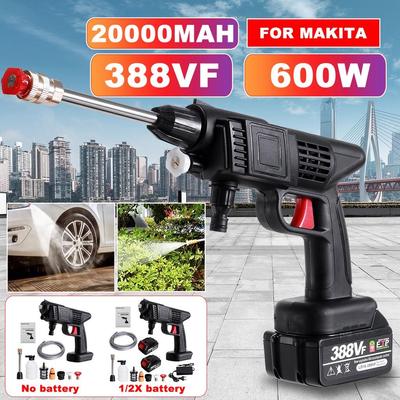 600W 90BAR trådlös biltvätt 388vf högtrycks biltvättpistol med 20000 mah batteritvätt skumgenerator vattenpistol