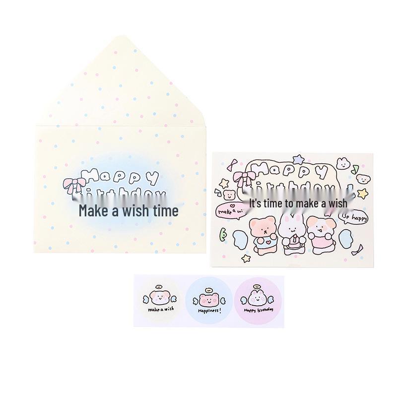 Glittered Cartoon Birthday Card & Envelope Set - Celebrate Together