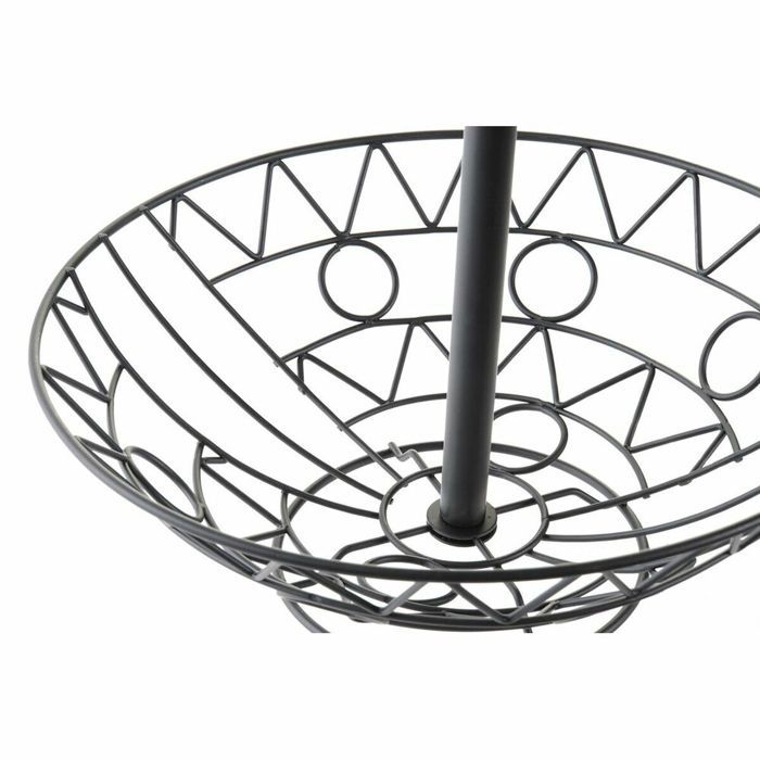 Košík na ovoce - DKD Home Decor - Kov - Černá - Geometrický design - 28x28x58 cm