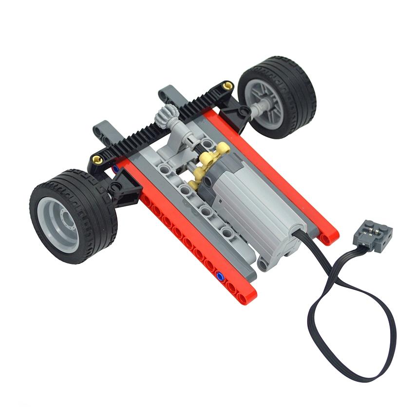 Technical Car Front Suspension Steering System Parts Set DIY Bricks Car Truck MOC Building Blocks PF Servo Motor Tire Leduo