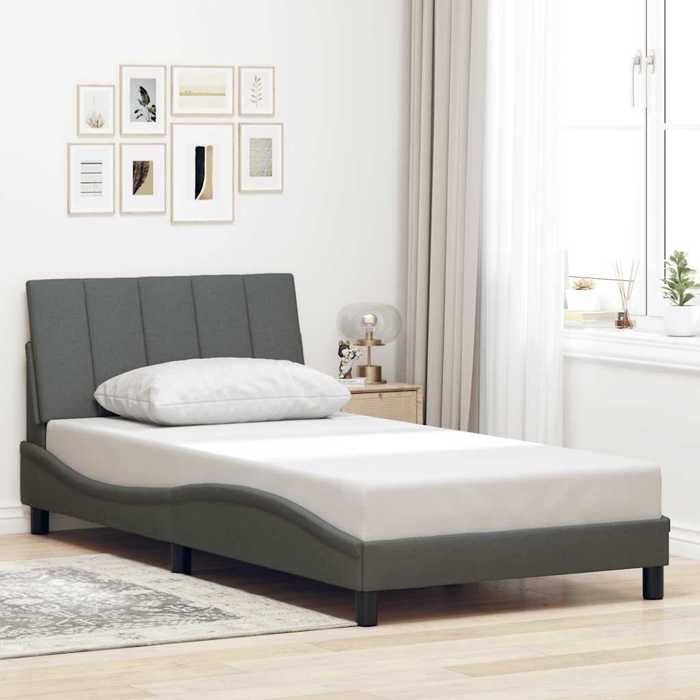 VidaXL Bed Frames Without Mattress Hanko Dark Grey 100x200 Cm Fabric 3310371