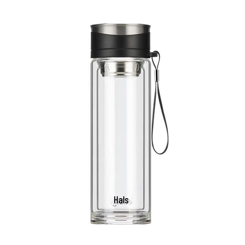 HAERS Portable Double-Layer Glass Tea Infuser Bottle