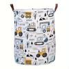 Large Capacity Cartoon Print Laundry Toy Storage Basket Waterproof Foldable Durable with Portable Handles Bohemian Style