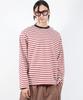 Deumakeu M Stripe Loose-Fit Long Sleeve Tee - Burgundy