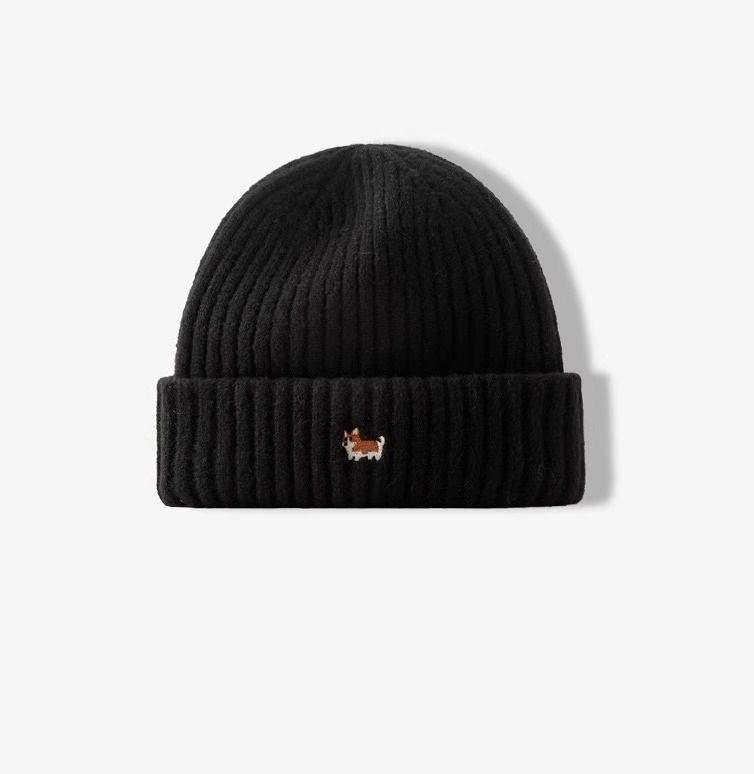 Cute Corgi Embroidered Puppy Knitted Hat