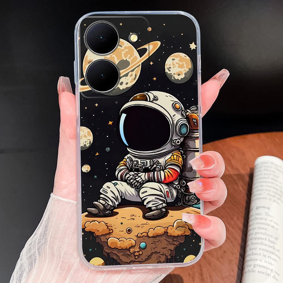Phone Case For Vivo Y100i Y200i Y300i Y500i 5G Vintage Angel Soft Transparent Silicone High Quality Shockproof Funda