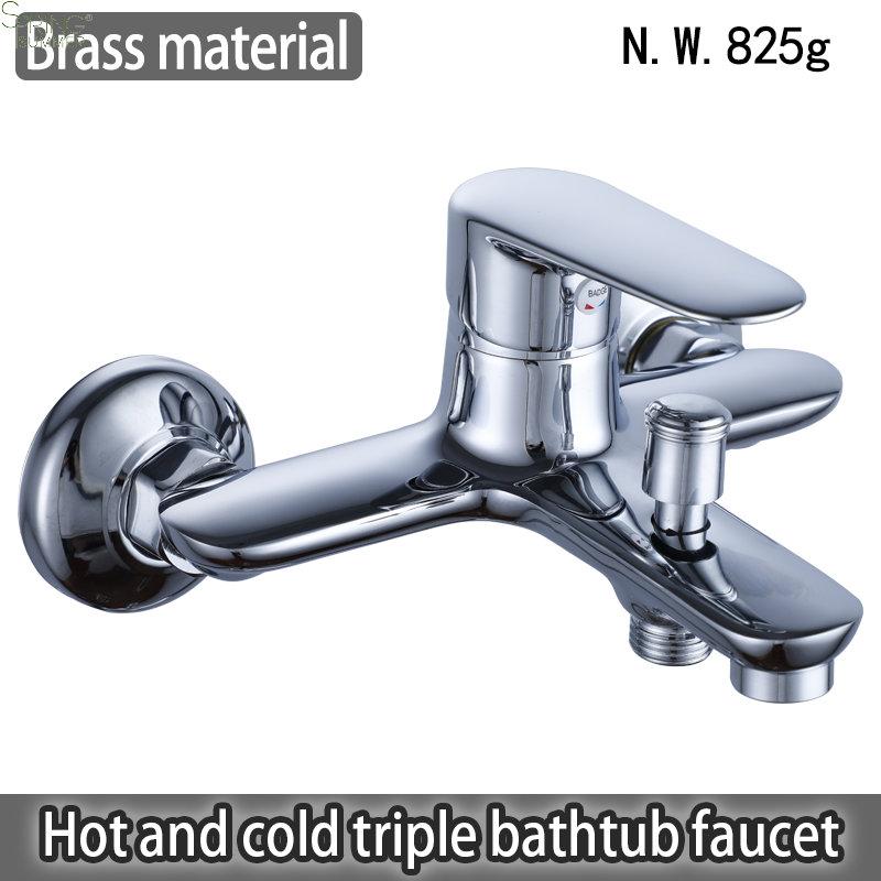 Brass Modern Wall Bathtubs Tap Sets Single Handle Bidet Shower Mixer S02 Tubs Faucet Chrome Bath Shower Faucets