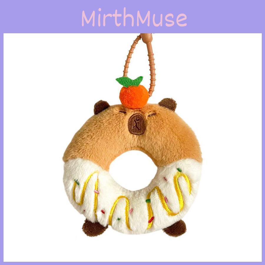 Capybara Plush Doughnut Stuffed Toy Animal Keychain Room Decoration Kid Gifts