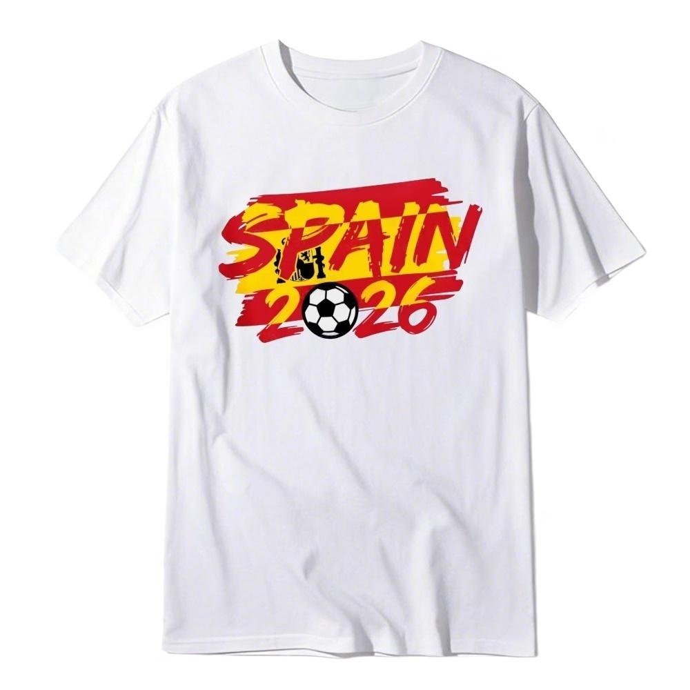 Spanish Football Fan Shirt 2026 Spanish Football Design Unisexs Patriotic Casual Tops Football Party Items Urban Fashion TShirts S