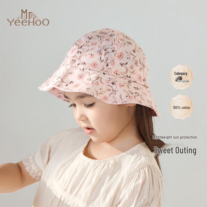 YEEHOO Baby Girl s Summer Sun Protection Bucket Hat 46 CM