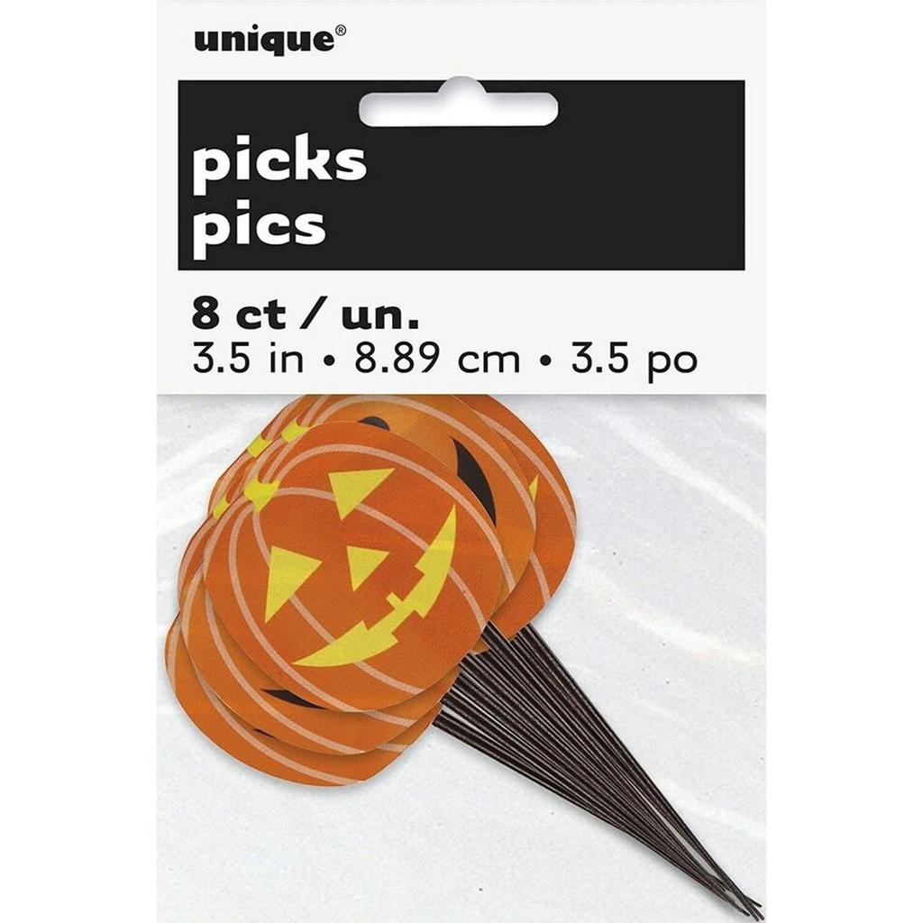 Unique Party Pumpkin Halloween Cupcake Topper (Pack of 8)