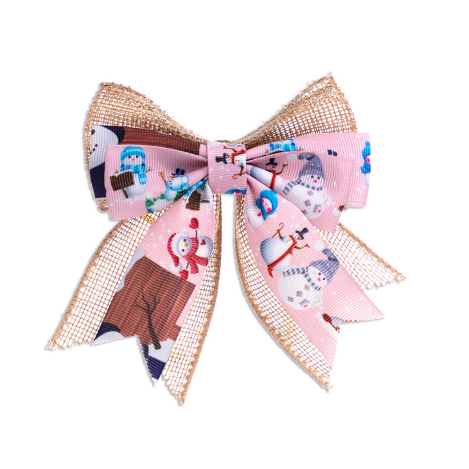 

Милый бант с рождественским принтом, легкое декоративное украшение для стены двери и елки As Shown