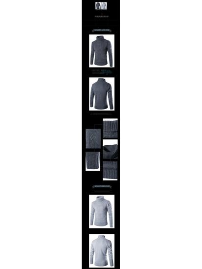 2024 Men's Autumn/Winter High Neck Lapel Pullover Sweater - Trendy Solid Color Style Y036