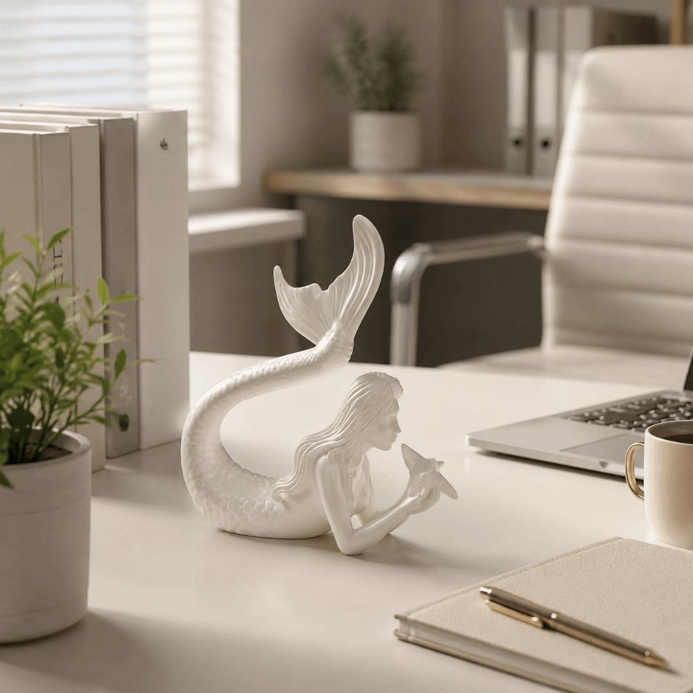 3D Printed Mermaid Statue Nordic Style Desktop Ornaments Mermaid Figurine Fish Sculpture  Gift
