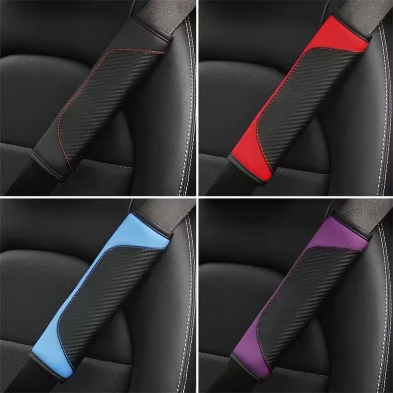 1PC/2PCS PU Leather Seat Belt Cover Pad - Soft Shoulder Protection, Breathable & Comfortable, Universal Car Accessories