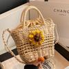 2024 Trendy Handmade Woven Beach Crossbody Straw Bag for Women