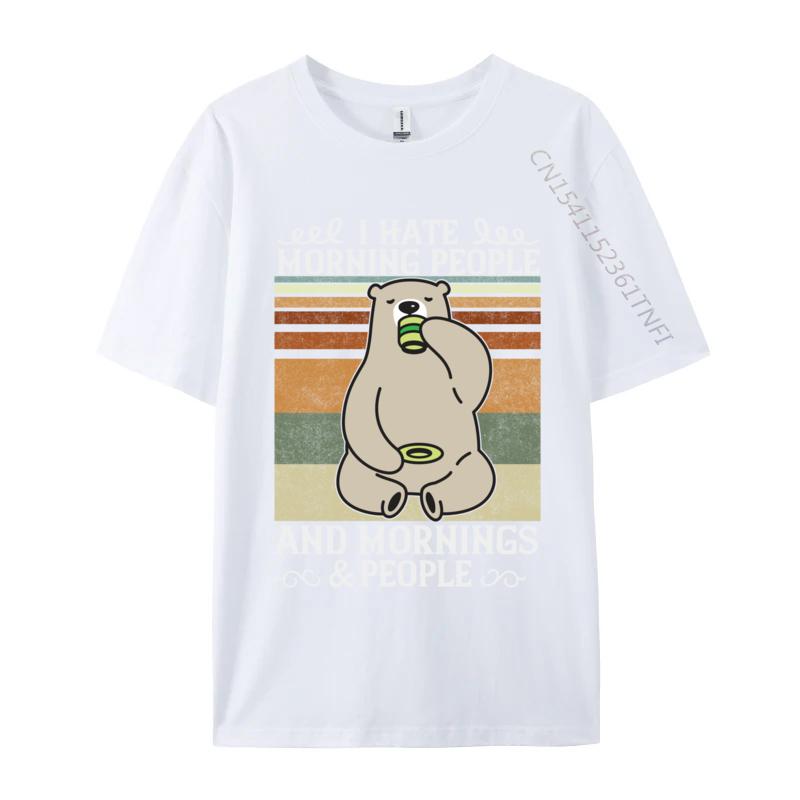 Odio i mattinieri e le mattine e le persone Caffè Orso T-shirt Casual Divertenti Casual Unisex T-shirt Regalo T-shirt