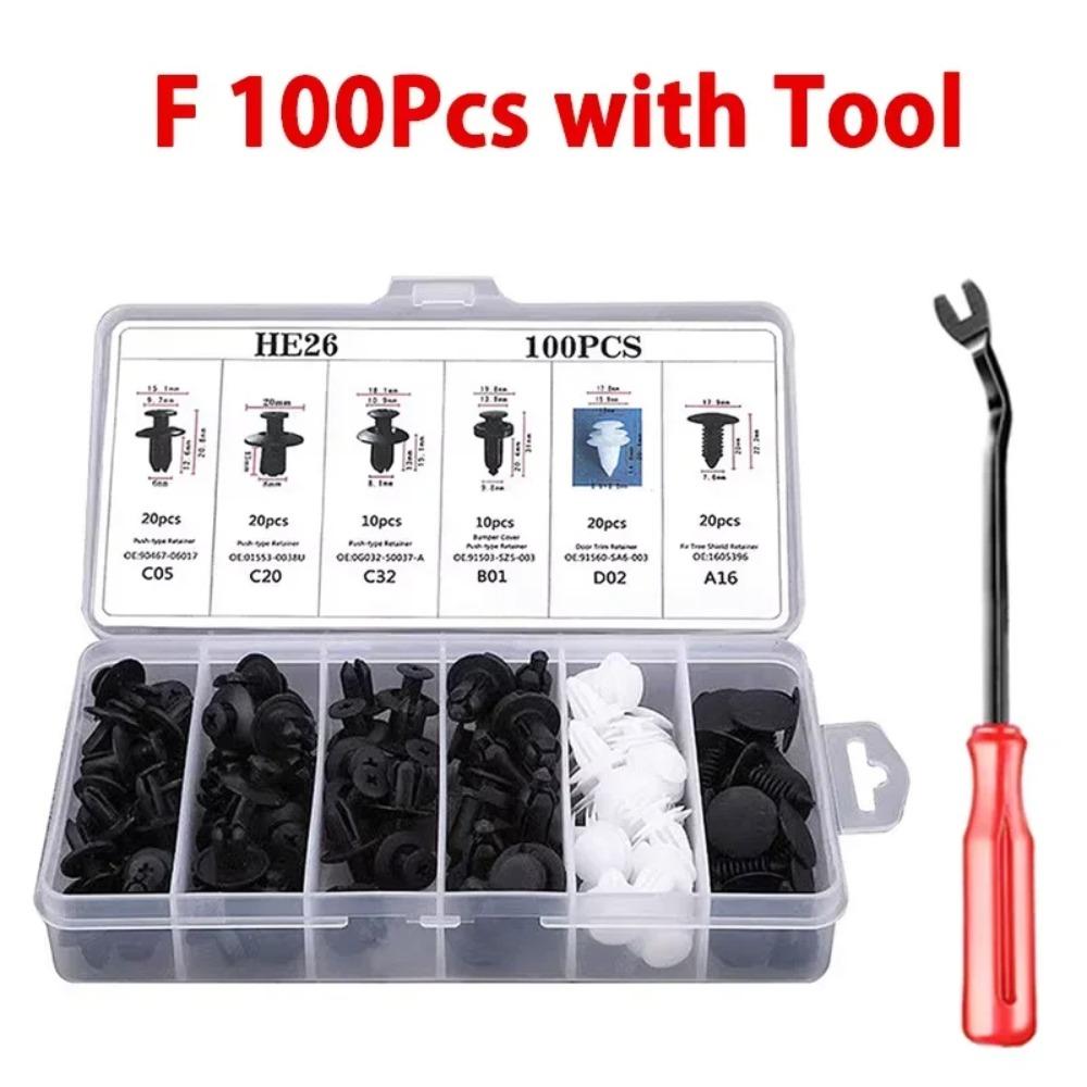 50-100PCS Car Fastener Clips Auto Retainers Kit Multi-Size for Fender Bumper Door Panel Trim