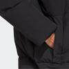 adidas W Big Baffle C Solid Logo Hooded Loose Mid-Length Puffer Jacket Women Outerwear Black HN9937