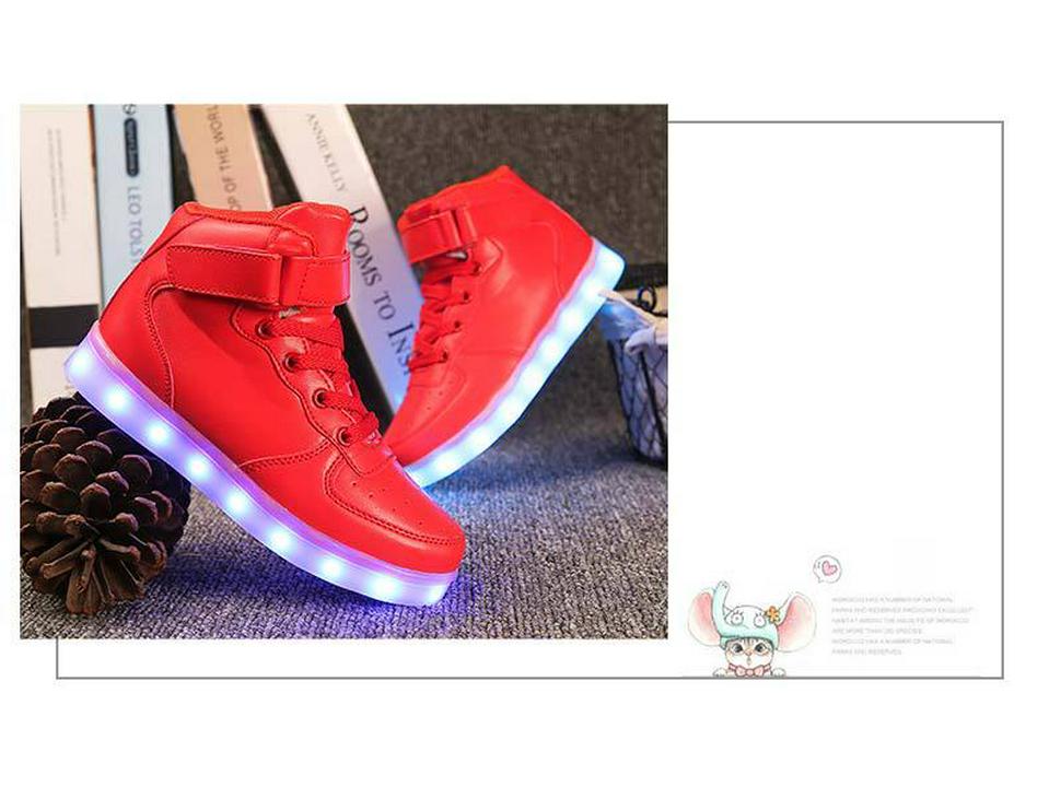LED Light-Up High-Top Kids' Fashion Sneakers