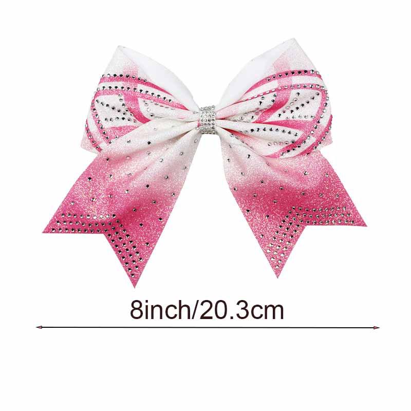 Popular Cheerleader Hair Ties: Rhinestone Swallowtail Bow with Ribbons