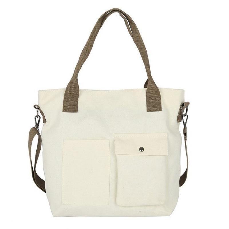 New Canvas Women Shoulder Bags for Girls Large Capacity Messenger Women's Handbags Solid Color Travel Female Crossbody Bag
