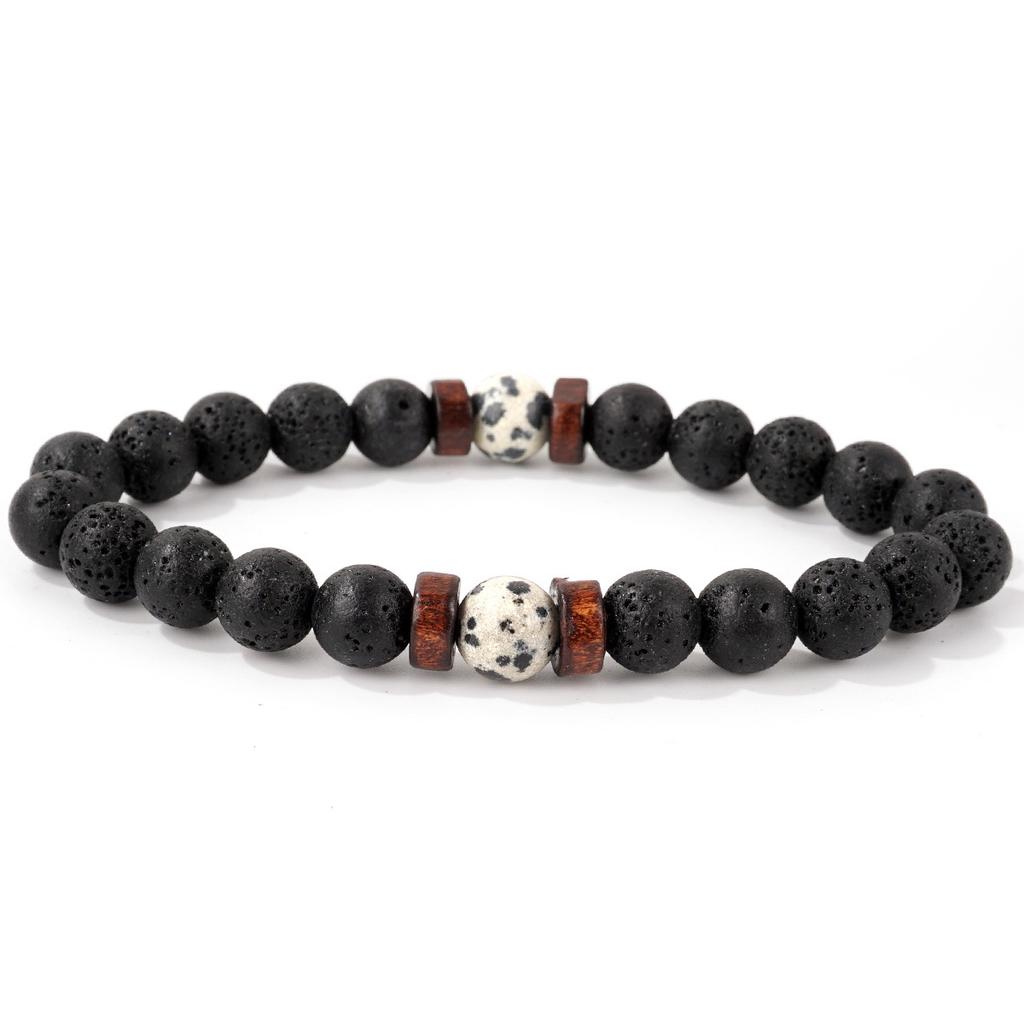 Popular Coconut Chip Volcanic Stone Bracelet Imitation Obsidian Yoga Energy Black Glitter Stone Bracelet