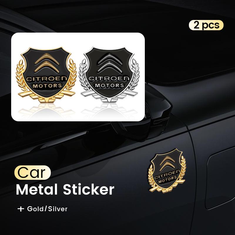 2Pcs Car Style Body Trunk Decoration Sticker 3D Metal Emblem Stickers For Citroen C1 DS3 C2 C3 Vts C4 Saxo C4L C5 C6 C8 Xsara C3