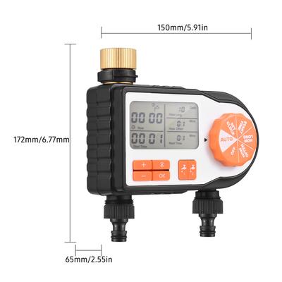 Temporizador de rega automático digital com 2 conectores de mangueira, torneira programada para irrigação de jardim