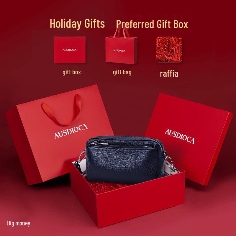 2025 Summer Women's Cowhide Crossbody Phone Bag - Soft Leather, Large Capacity Clutch & Shoulder Bag