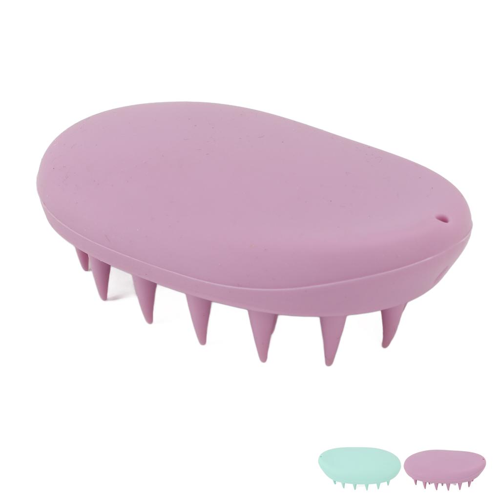 3pcs Oval Shape Hair Brush Silicone Elastic Wide Teeth Shampoo Brush for Hair Washing Cleaning