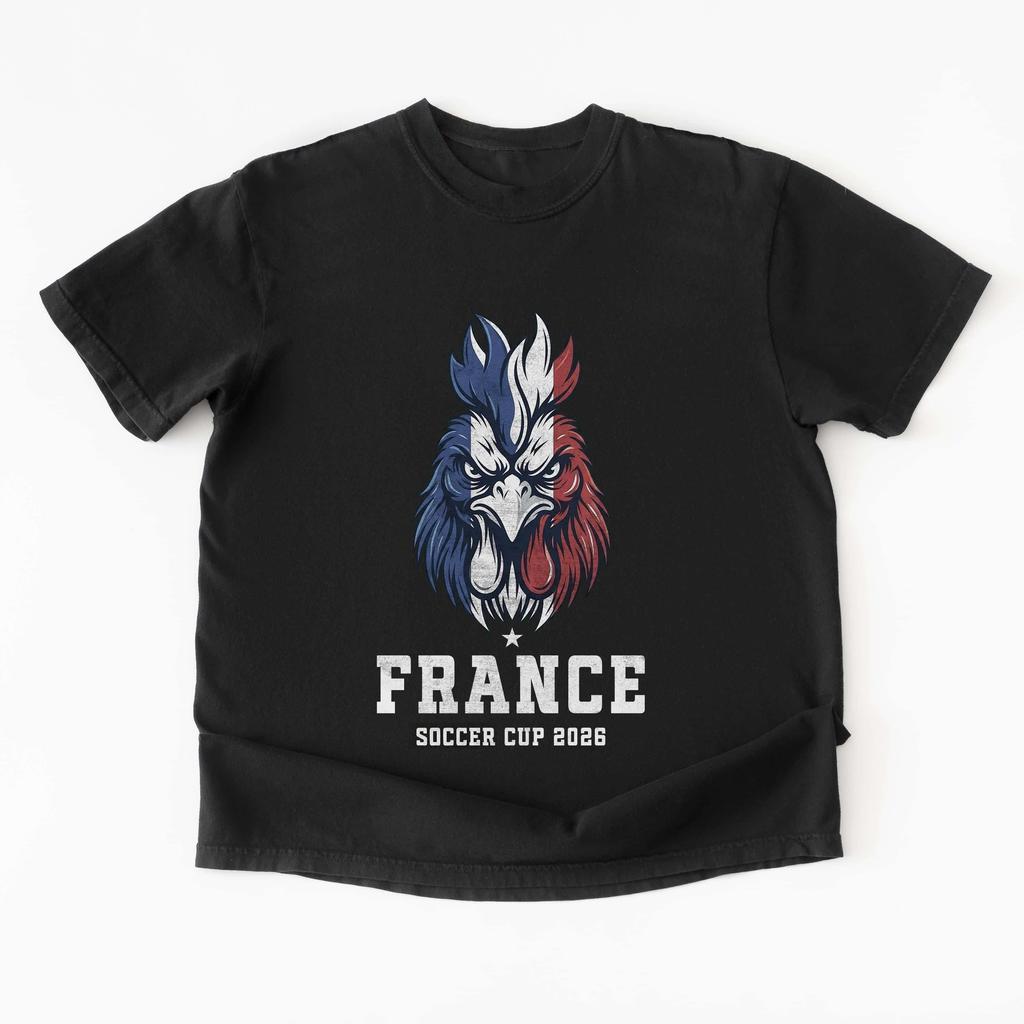 France Rooster Shirt France Soccer Tee French Football Fan Shirt 2026 Summer Unisexs Unisexs Fashion Oversized Cotton Tshirt Y2k