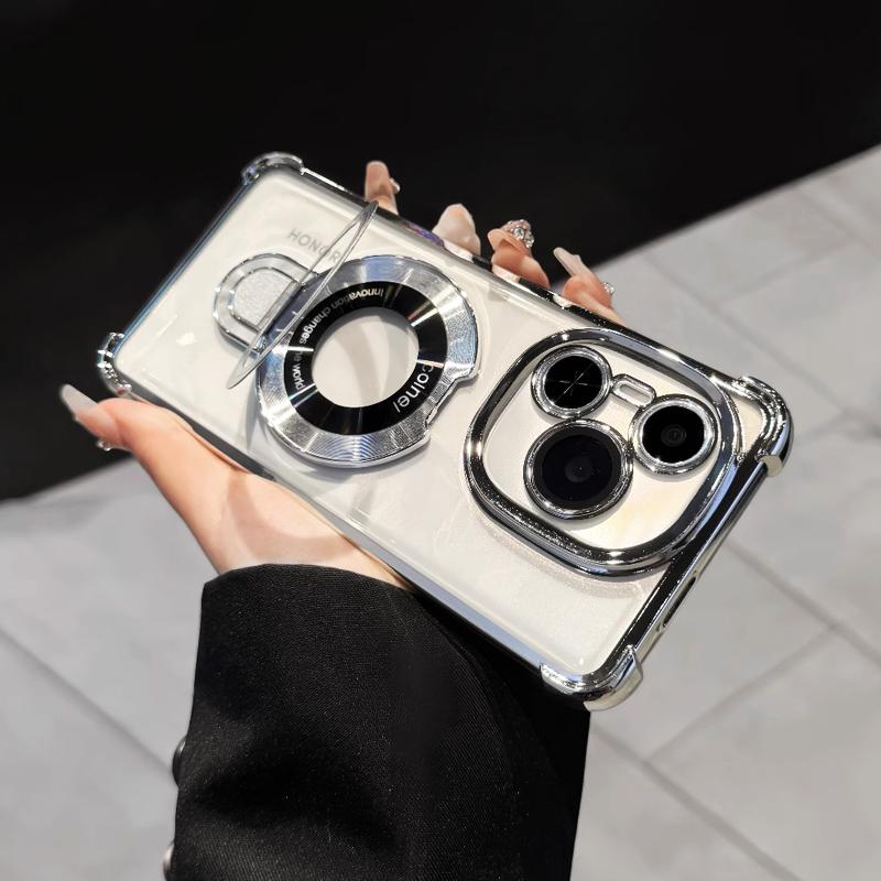 New Plating Magnetic Magsafe Bracket Shockproof Case For Motorola MOTO Edge 60 Edge 50 Edge50 Fusion Pro Neo Stand Holder Cover