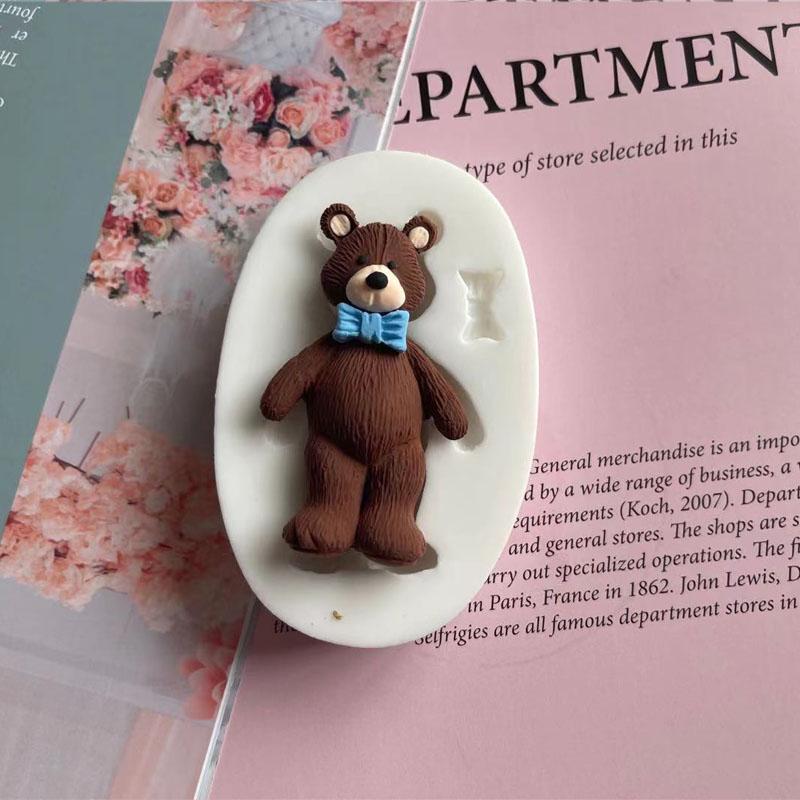 Bears Silicone Mold DIY Bows Bear Face Pillows Silicone Mold Cake Chocolate Decorate Plaster Fudge Sugar Mold