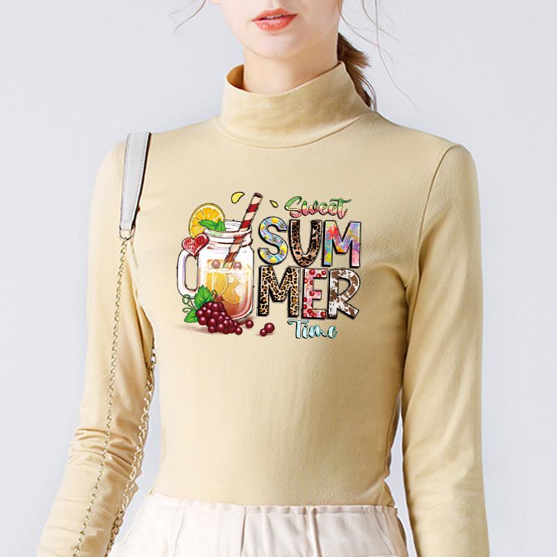 Sweet Summer Custom Patch Thermo Transfer T-Shirt Heat Press Appliqued Diy Clothes Stickers Parches Ropa Applique On Clothes