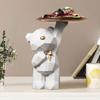 Resin Geometric Bear Storage Tray Lovely Nordic Bear Sculptures Keys Holder Cute Bear Storage Tray Statue Table Decoration