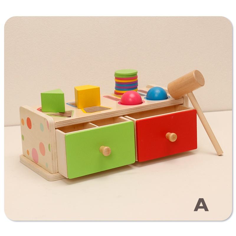 Montessori Wooden Sorting Stacking Toy for Kids Drawer Box Busy Board Matching Game Color Shape Sorting Toys Fine Motor Sensory