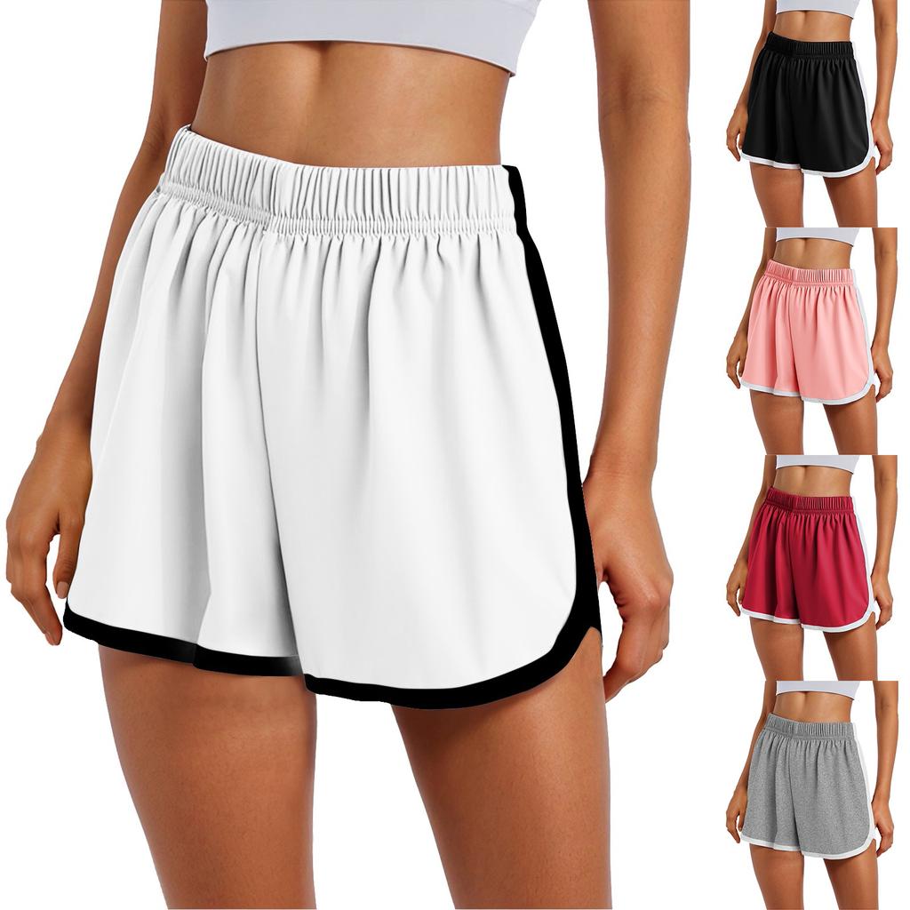 Women's Athletic Loose Fit Shorts Elastic Waist Casual Yoga Beach Shorts Lightweight Breathable Sportswear for Outdoor Activities