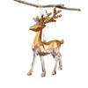 Golden Translucent Christmas Snowflake Pendant Crystal Prism Wreath Elk Deer Ornaments  Home