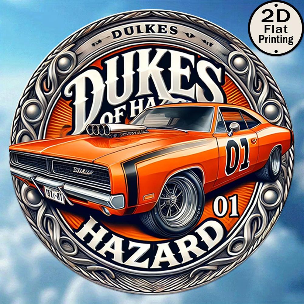 Винтажная круглая алюминиевая табличка Duke Exploration