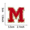Red A-Z Chenille Embroidery Letter Patches, 5cm Self-Adhesive for DIY Clothing.