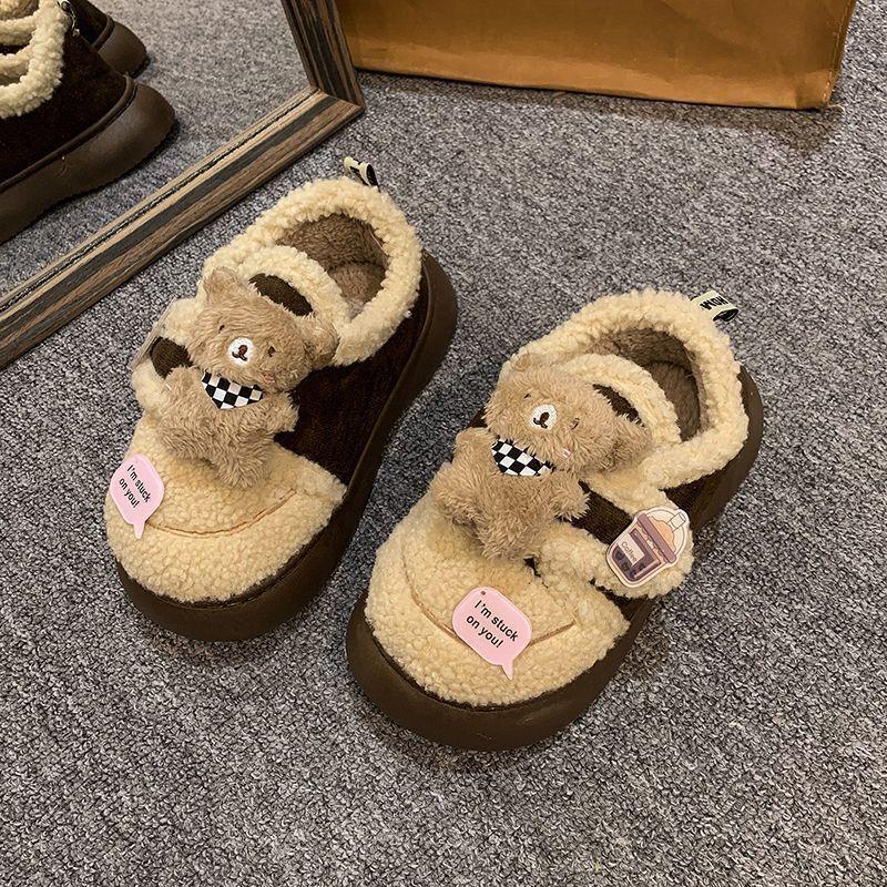 Cute Shoe Girls' New Thick-soled, Versatile and Height-increasing Velcro Cotton Shoes