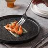 Creative Frosted Round Ceramic Dish Plate for Home Western Food Rock Dessert Plate Hotel Restaurant Tableware Kitchen Utensils