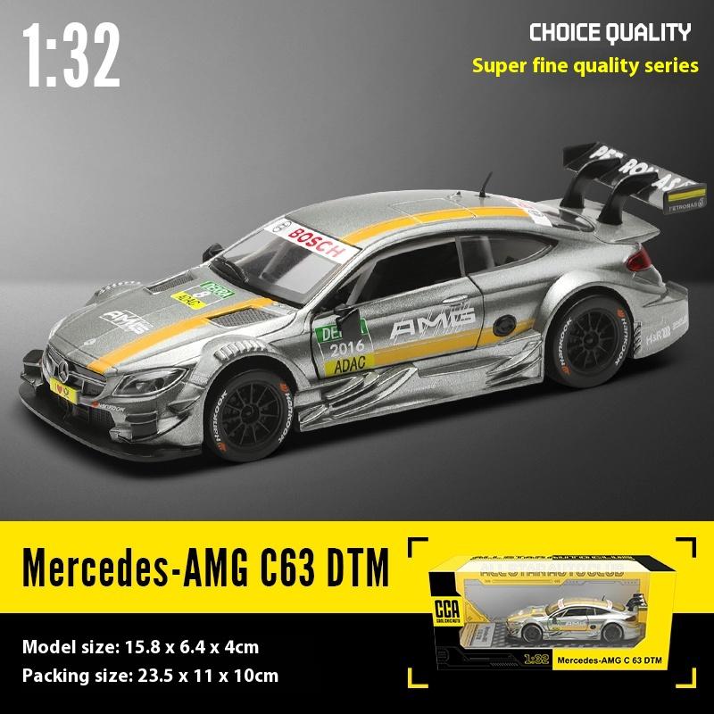

Модель автомобиля из сплава BENZ AMG C63 DTM в масштабе 1/32 с инерционным механизмом, гоночная игрушка для детей, потрясающая детализация, идеальный подарок серый