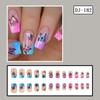 Glossy False Nail Square Stick on Nail with Butterfly Full Cover Artificial Nail Press on Nail For Various Occasion