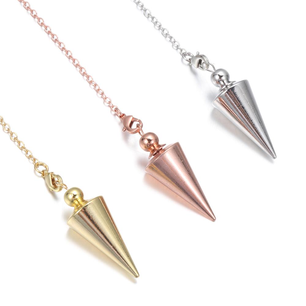 New Dowsing Rose Gold Fashion Jewelry Cone Pendule Reiki Reiki Pendulum Pendant Metal Amulet