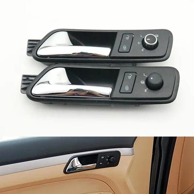 Car Ide Door Handle with Safety Lock Swith and Rearview Mirror Control Knob Switch For Volkswagen VW Touran 2005-2012