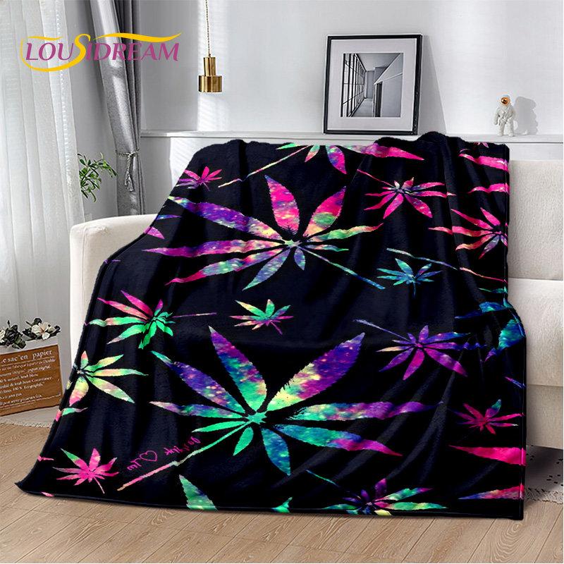 Bob Marley Reggae Music Jamaican Maple Leaf Plush Blanket,Flannel Blanket Throw Blanket for Living Room Bedroom Bed Sofa Picnic